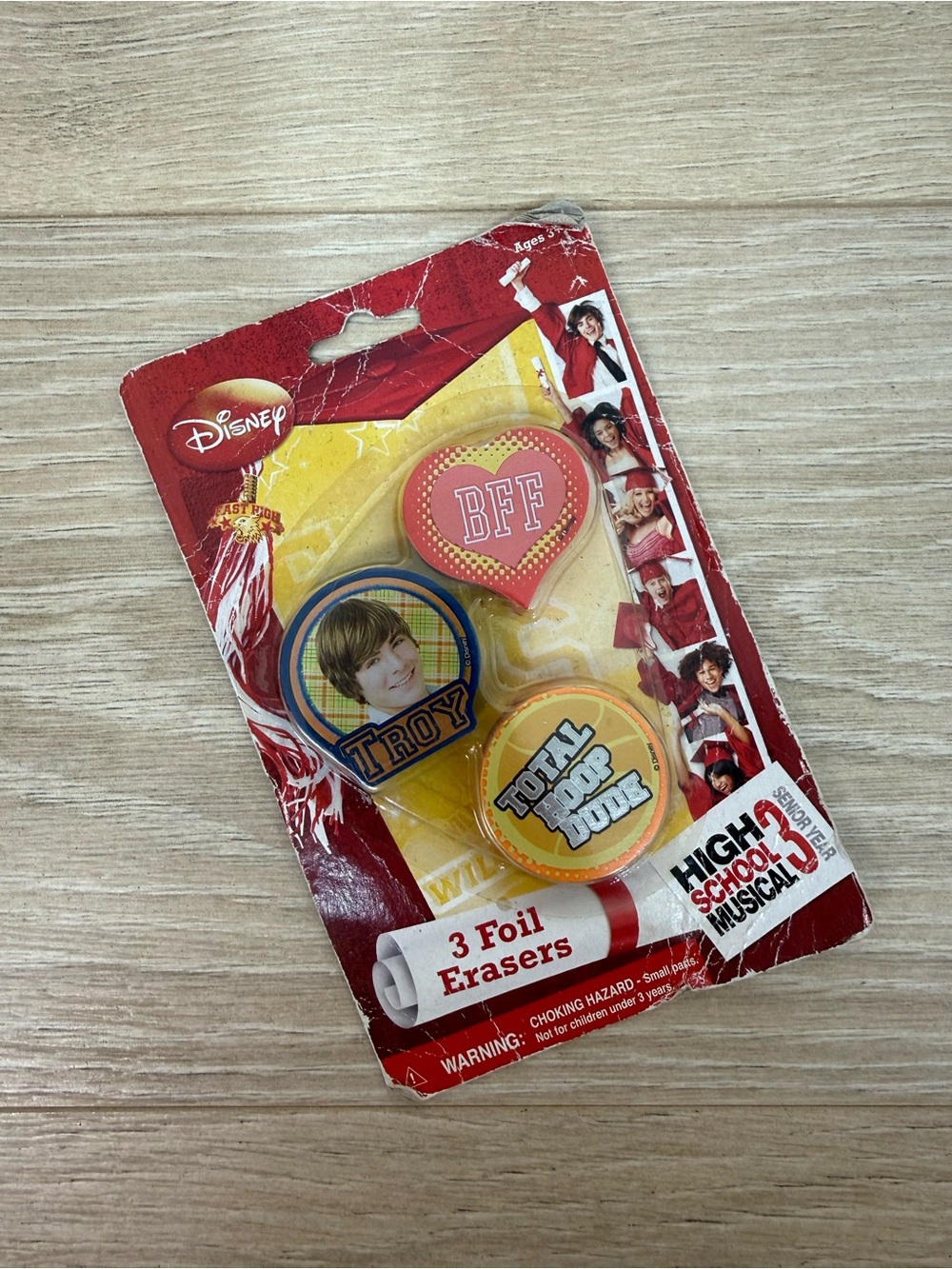 NEW Disney High School Musical 3 Senior Year 3 Foil Erasers